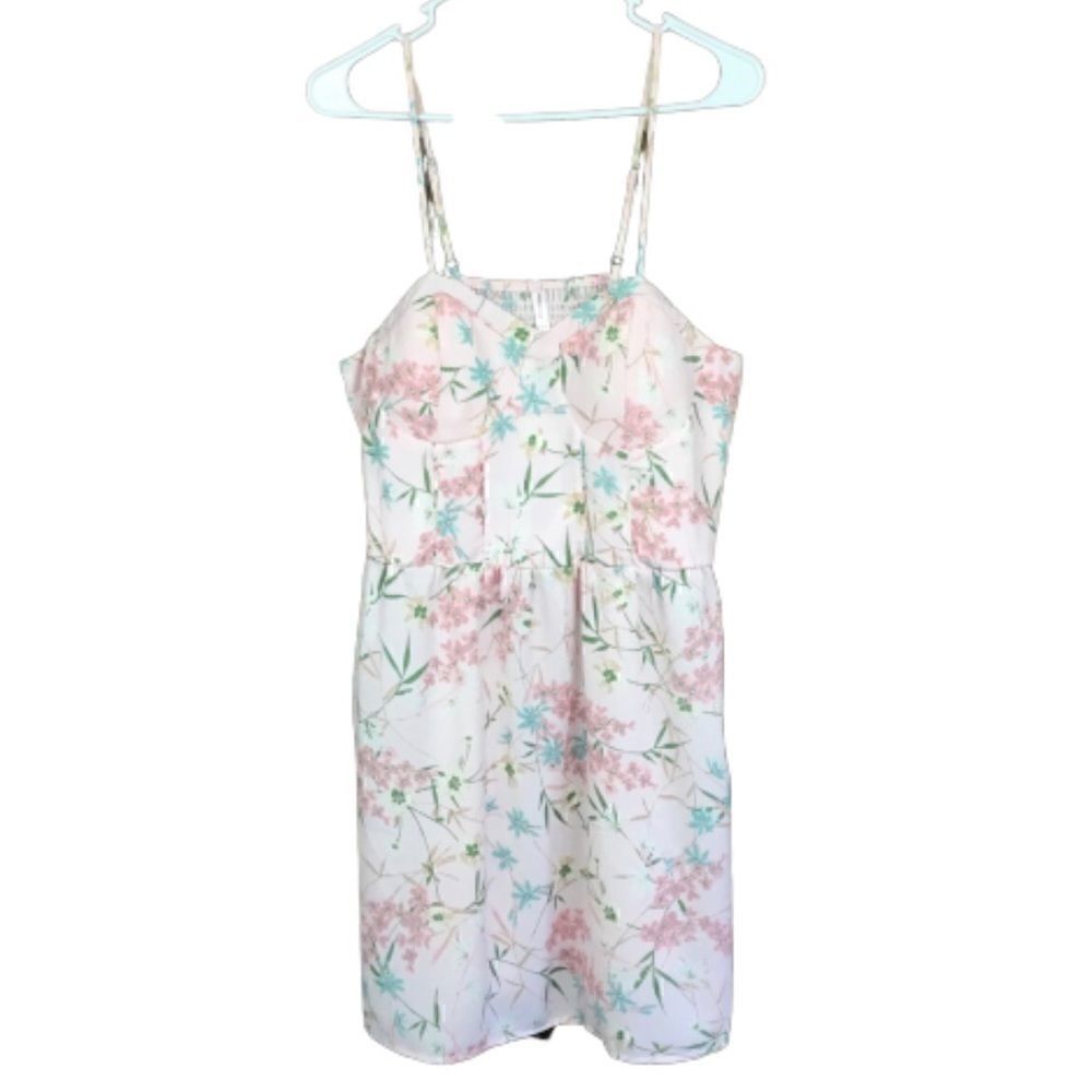 Xhilaration | Dress Floral Print White Pink Large